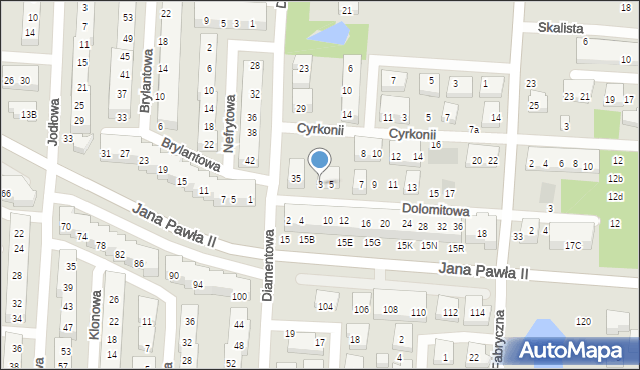 Warszawa, Dolomitowa, 3, mapa Warszawy