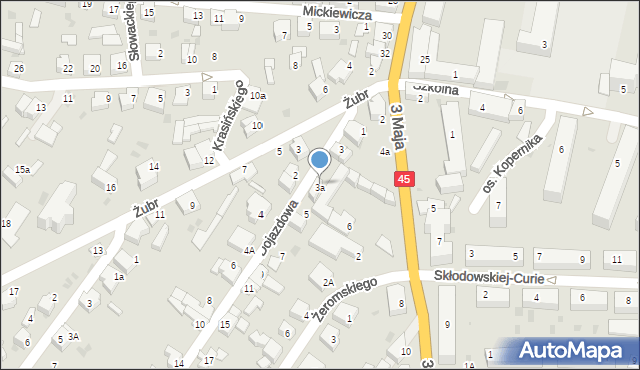 Wieluń, Dojazdowa, 3a, mapa Wieluń