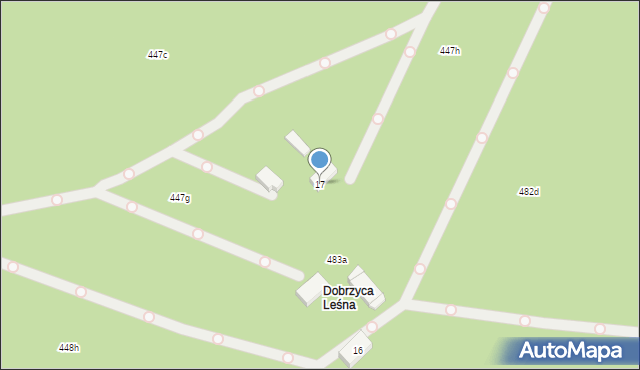 Wiesiółka, Dobrzyca Leśna, 17, mapa Wiesiółka