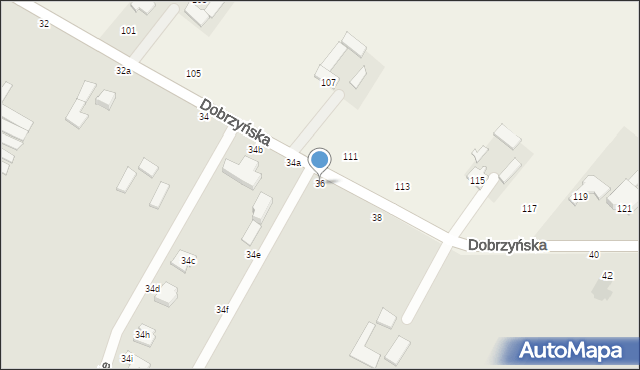 Włocławek, Dobrzyńska, 36, mapa Włocławka