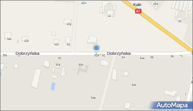Włocławek, Dobrzyńska, 62a, mapa Włocławka