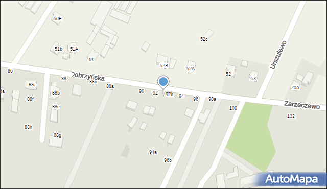 Włocławek, Dobrzyńska, 92a, mapa Włocławka