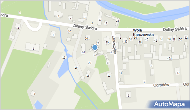 Wola Karczewska, Doliny Świdra, 22, mapa Wola Karczewska