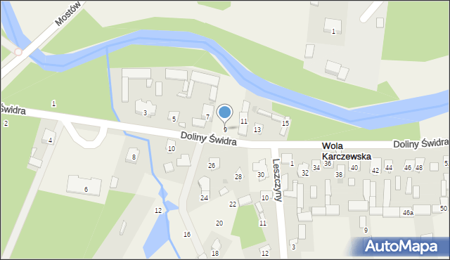 Wola Karczewska, Doliny Świdra, 9, mapa Wola Karczewska