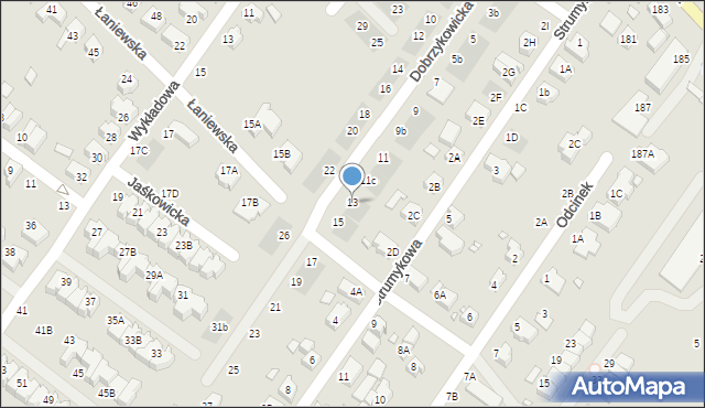 Wrocław, Dobrzykowicka, 13, mapa Wrocławia