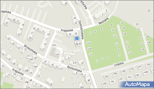 Wrocław, Dolnobrzeska, 24, mapa Wrocławia