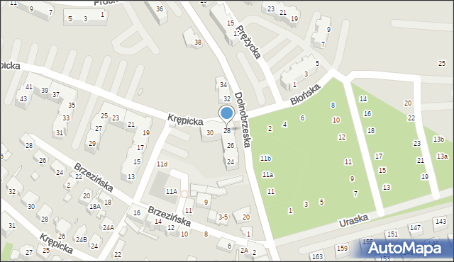 Wrocław, Dolnobrzeska, 28, mapa Wrocławia