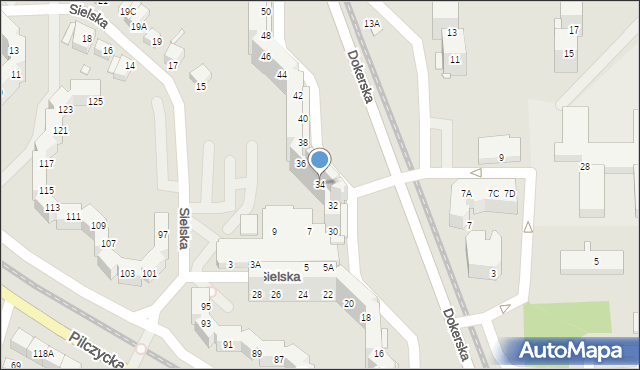 Wrocław, Dokerska, 34, mapa Wrocławia