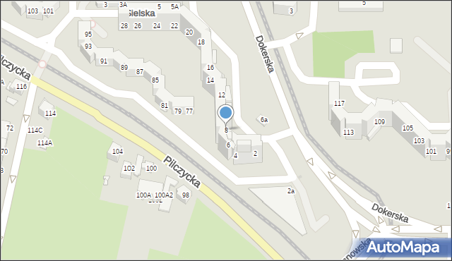 Wrocław, Dokerska, 8, mapa Wrocławia