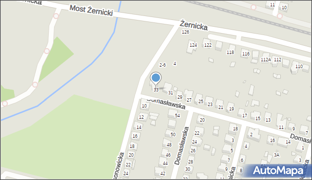 Wrocław, Domasławska, 33, mapa Wrocławia