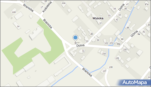 Wysoka, Dolna, 32, mapa Wysoka