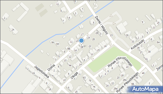 Wysokie Mazowieckie, Dolna, 18, mapa Wysokie Mazowieckie