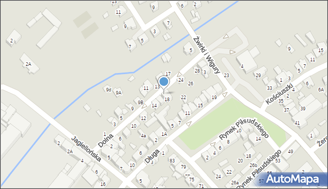 Wysokie Mazowieckie, Dolna, 20, mapa Wysokie Mazowieckie