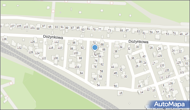 Zabrze, Dożynkowa, 74, mapa Zabrza