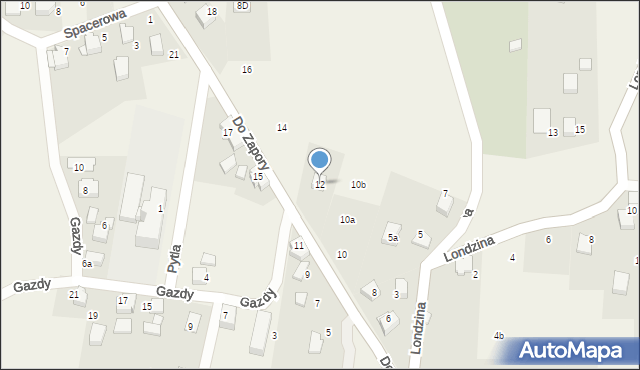 Zabrzeg, Do Zapory, 12, mapa Zabrzeg