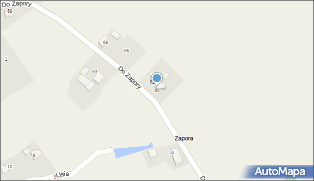 Zabrzeg, Do Zapory, 60, mapa Zabrzeg