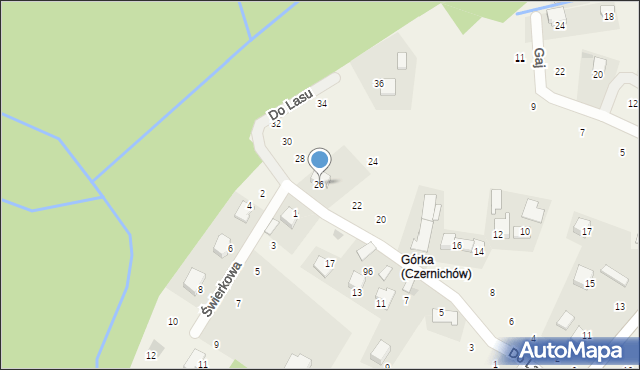 Zagacie, Do Lasu, 26, mapa Zagacie