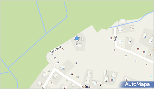 Zagacie, Do Lasu, 36, mapa Zagacie