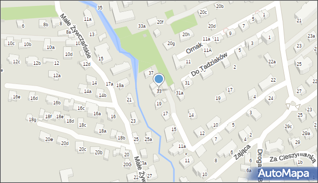 Zakopane, Do Tadziaków, 33, mapa Zakopanego