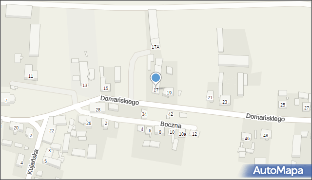 Zakrzewo, Domańskiego Bolesława, ks. dr., 17, mapa Zakrzewo