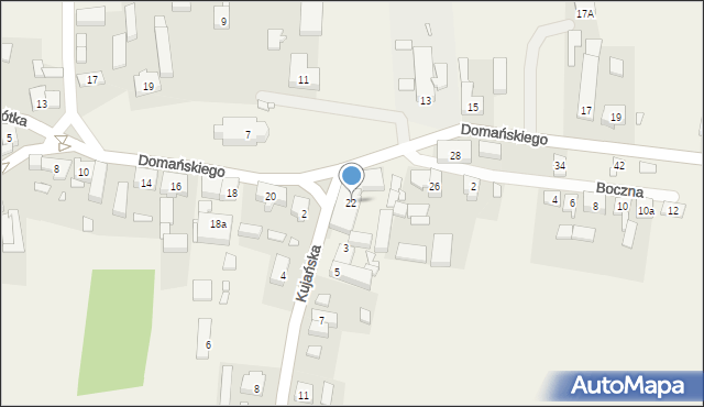 Zakrzewo, Domańskiego Bolesława, ks. dr., 22, mapa Zakrzewo