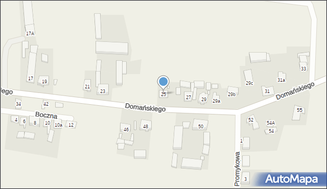 Zakrzewo, Domańskiego Bolesława, ks. dr., 25, mapa Zakrzewo