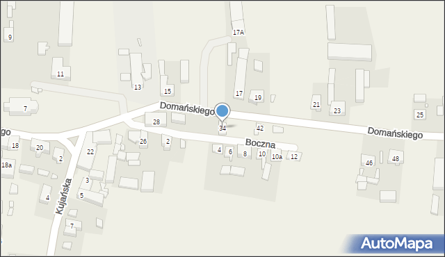 Zakrzewo, Domańskiego Bolesława, ks. dr., 34, mapa Zakrzewo