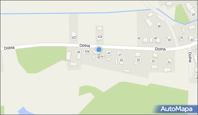 Zborowskie, Dolna, 41, mapa Zborowskie