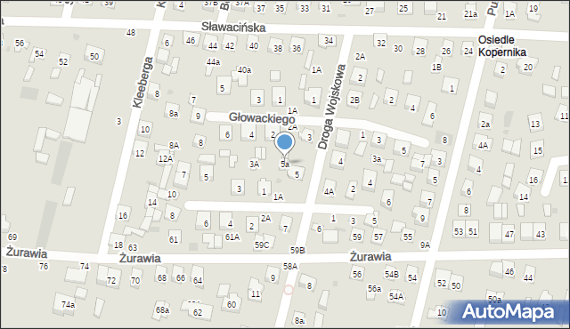 Biała Podlaska, Droga Wojskowa, 5a, mapa Białej Podlaskiej