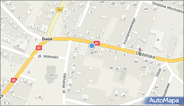 Bielsk, Drobińska, 2A, mapa Bielsk