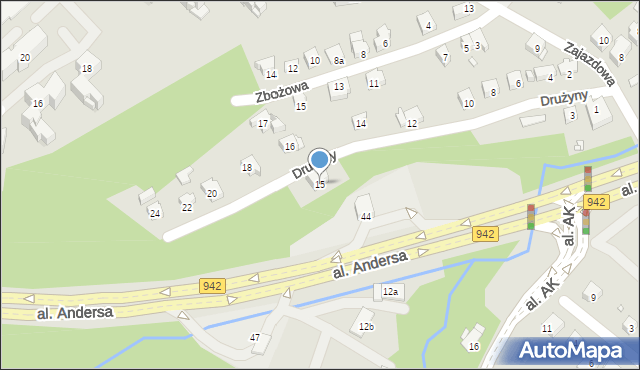 Bielsko-Biała, Drużyny, 15, mapa Bielsko-Białej