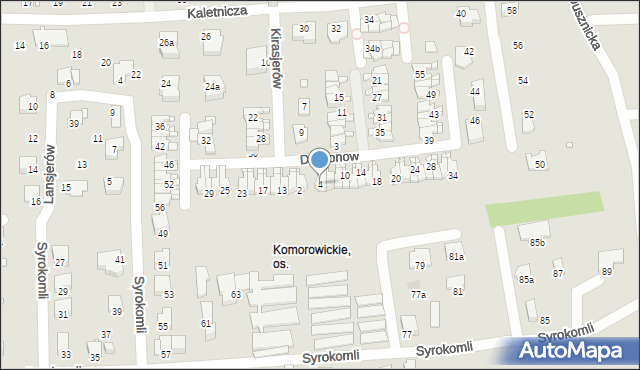 Bielsko-Biała, Dragonów, 4, mapa Bielsko-Białej