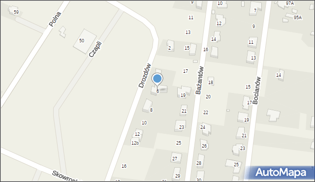 Bobrowniki, Drozdów, 6, mapa Bobrowniki