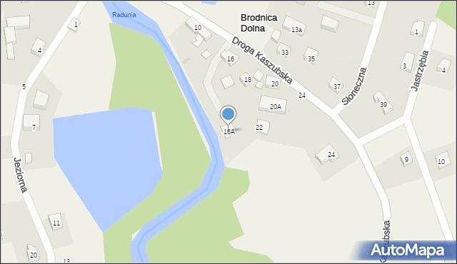 Brodnica Dolna, Droga Kaszubska, 16A, mapa Brodnica Dolna