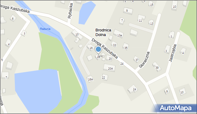 Brodnica Dolna, Droga Kaszubska, 18, mapa Brodnica Dolna