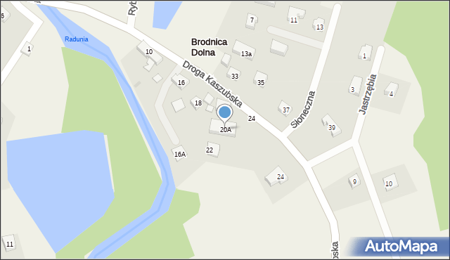 Brodnica Dolna, Droga Kaszubska, 20A, mapa Brodnica Dolna
