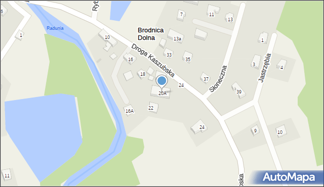 Brodnica Dolna, Droga Kaszubska, 20A, mapa Brodnica Dolna