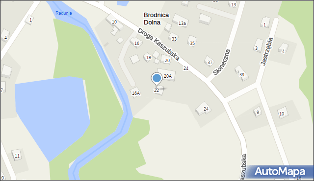 Brodnica Dolna, Droga Kaszubska, 22, mapa Brodnica Dolna