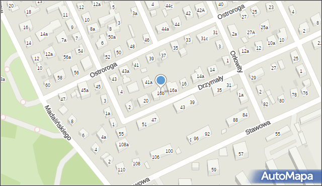 Bydgoszcz, Drzymały Michała, 16b, mapa Bydgoszczy
