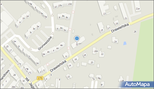 Choszczno, Drawieńska, 11, mapa Choszczno