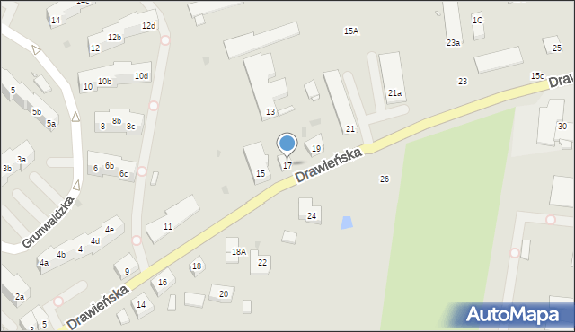 Choszczno, Drawieńska, 17, mapa Choszczno