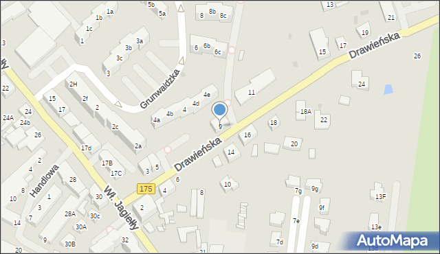 Choszczno, Drawieńska, 9, mapa Choszczno