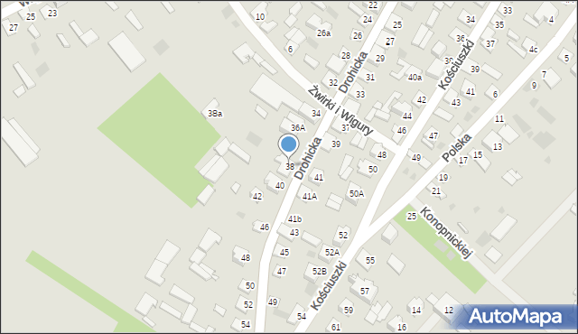 Ciechanowiec, Drohicka, 38, mapa Ciechanowiec