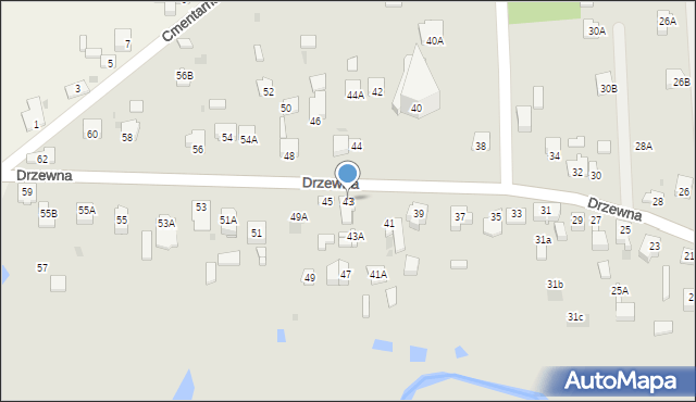 Częstochowa, Drzewna, 43, mapa Częstochowy