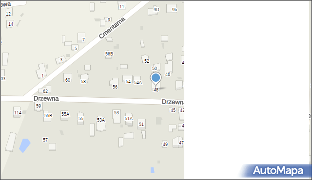 Częstochowa, Drzewna, 48, mapa Częstochowy