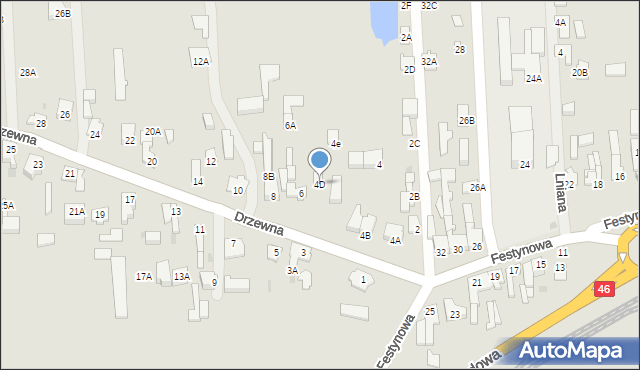 Częstochowa, Drzewna, 4D, mapa Częstochowy