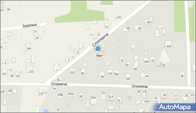 Częstochowa, Drzewna, 56B, mapa Częstochowy