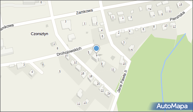 Czorsztyn, Drohojowskich, 7, mapa Czorsztyn