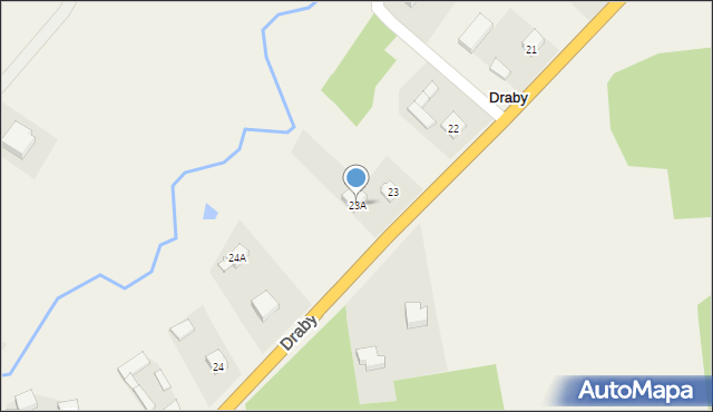 Draby, Draby, 23A, mapa Draby