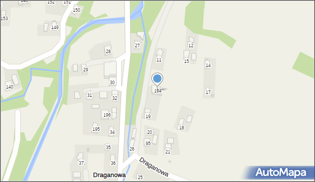 Draganowa, Draganowa, 194, mapa Draganowa